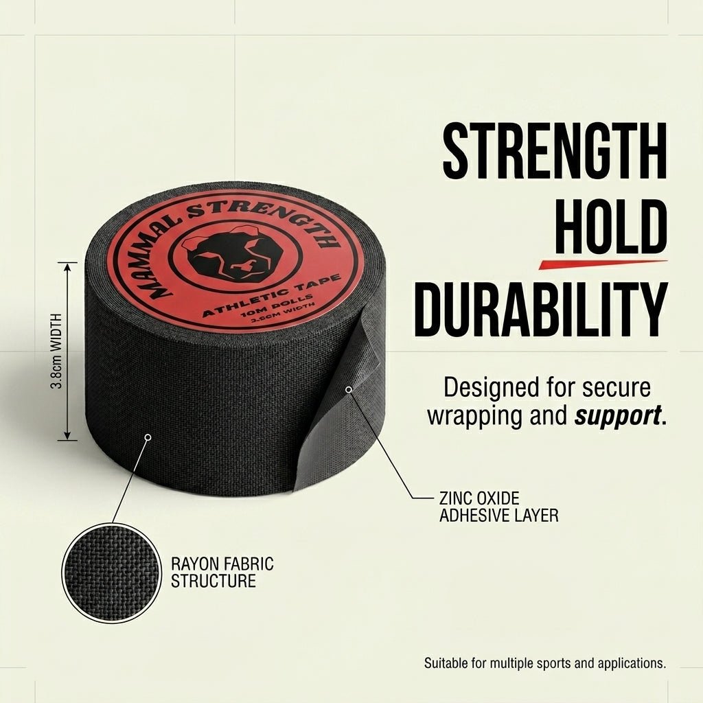 Athletic Sports Tape - Zinc Oxide Rayon Tape 10M x 3.8cm - Mammal Strength