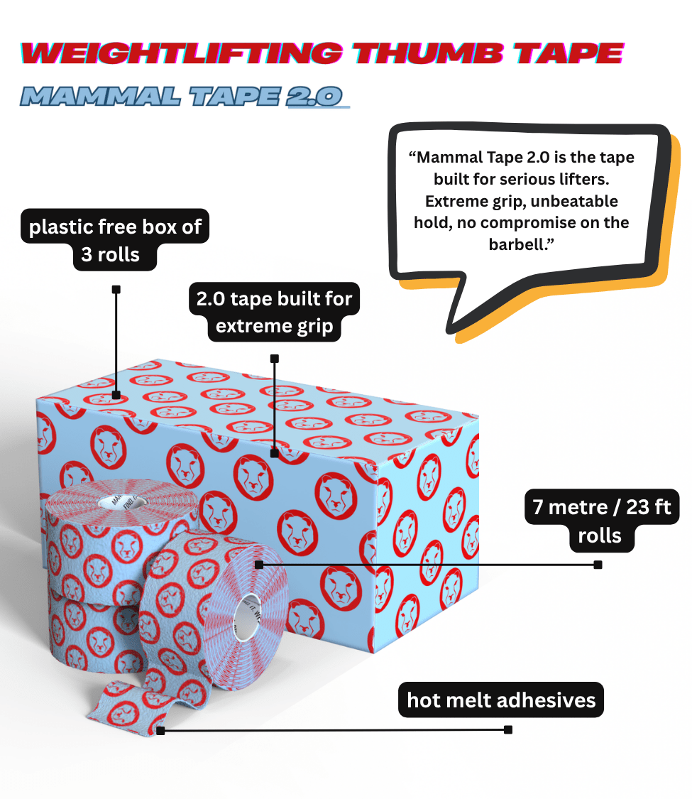 GYM OFFER - New and existing - 48 Rolls New Edition Mammal Tape 7M (2.0/3.0 Spec) - Mammal Strength