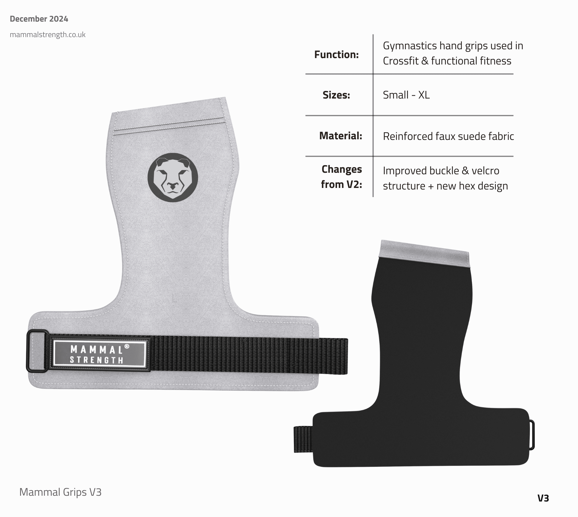 Gymnastic Hand Grips V3 + FREE Mammal V2 Wrist Bands - Mammal Strength