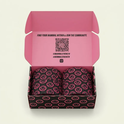 Wholesale weightlifting tape 10m black and pink Spec 2.0 4-pack – Mammal Strength