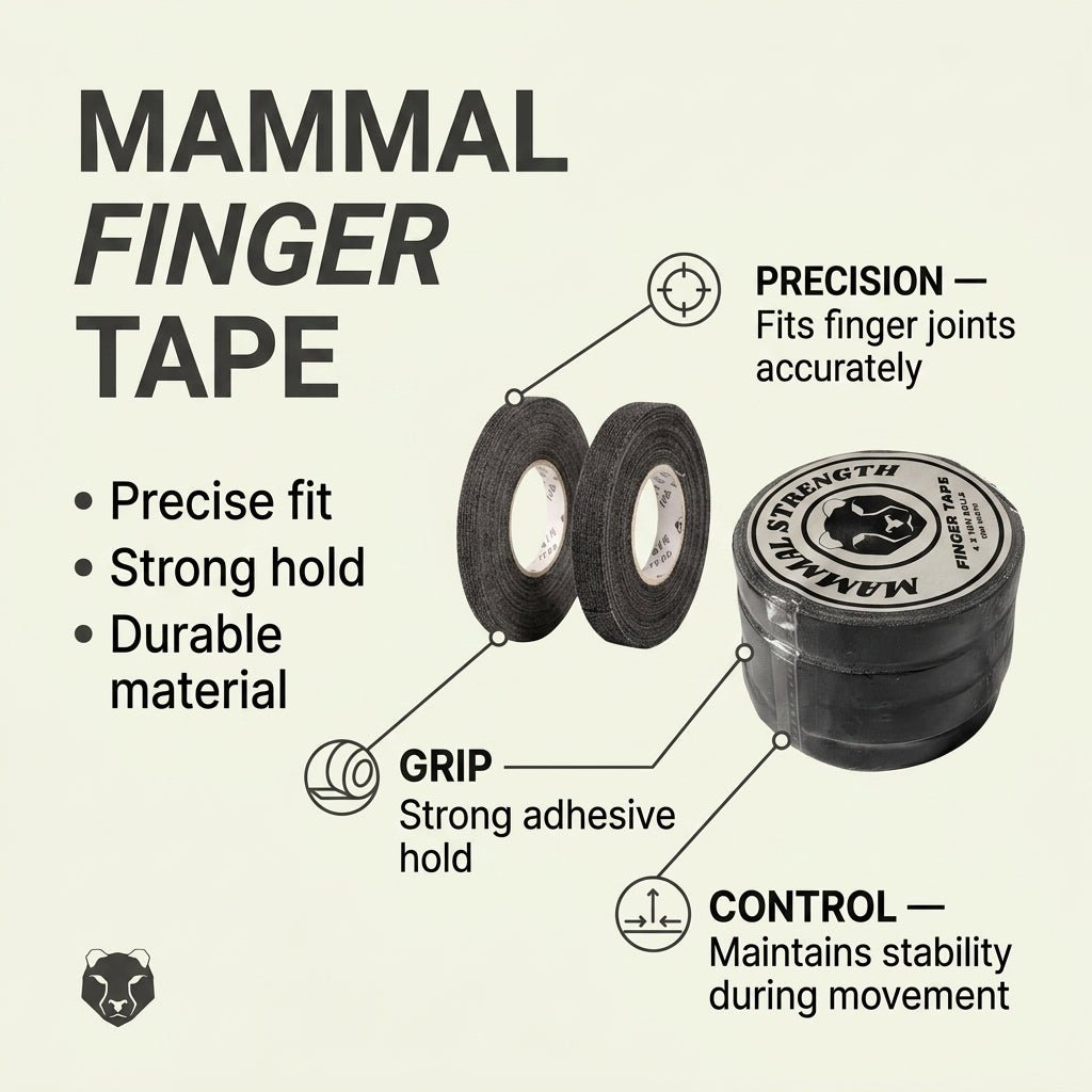 Finger Tape - Zinc Oxide BJJ Tape - 4 Pack (10M x 1cm) - Mammal Strength