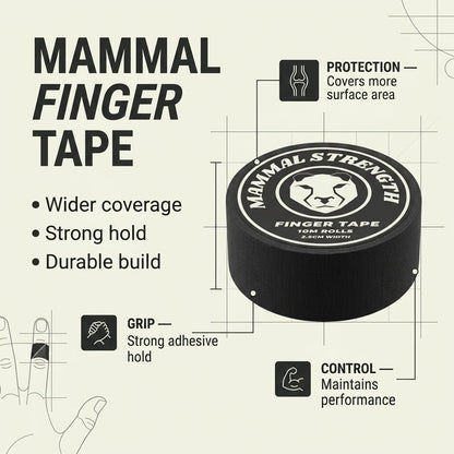 Finger Tape - Zinc Oxide BJJ Tape (10M x 2cm) - Mammal Strength