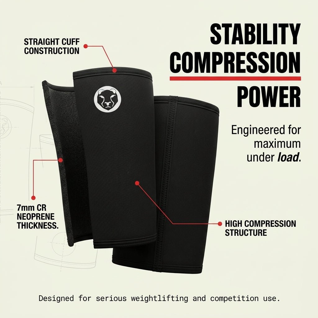 V3 7mm straight cuff knee sleeves for CrossFit Olympic lifting and squats – Mammal Strength