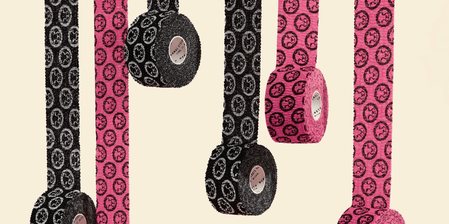 Weightlifting Thumb Tape - Pink &amp; Black 1