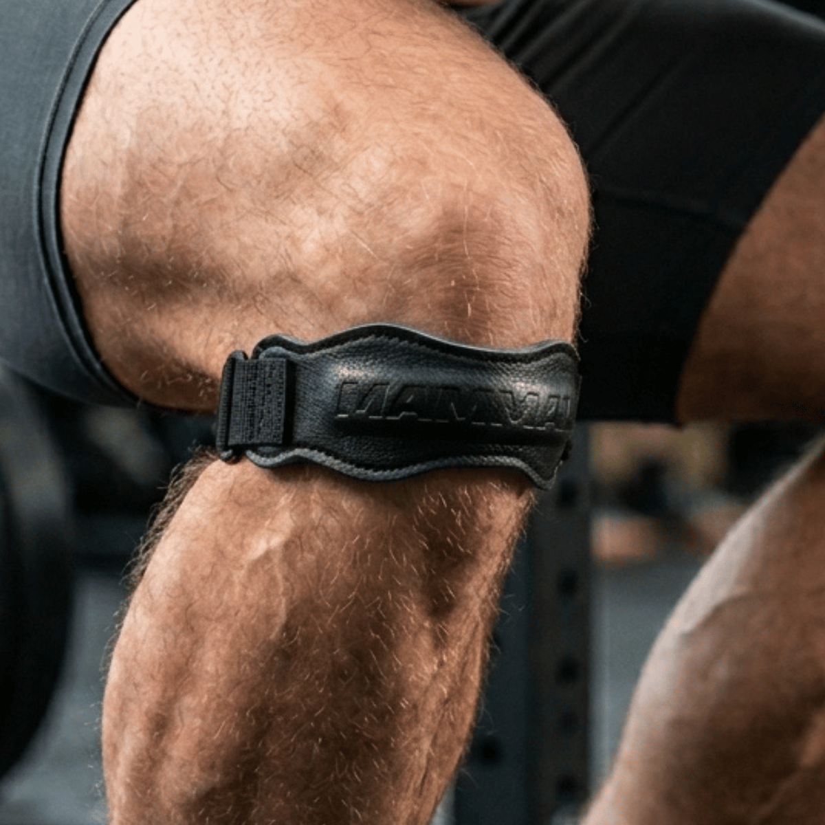 Mammal Strength patella knee strap worn adjustable knee support for patellar tendon pain, running and weightlifting