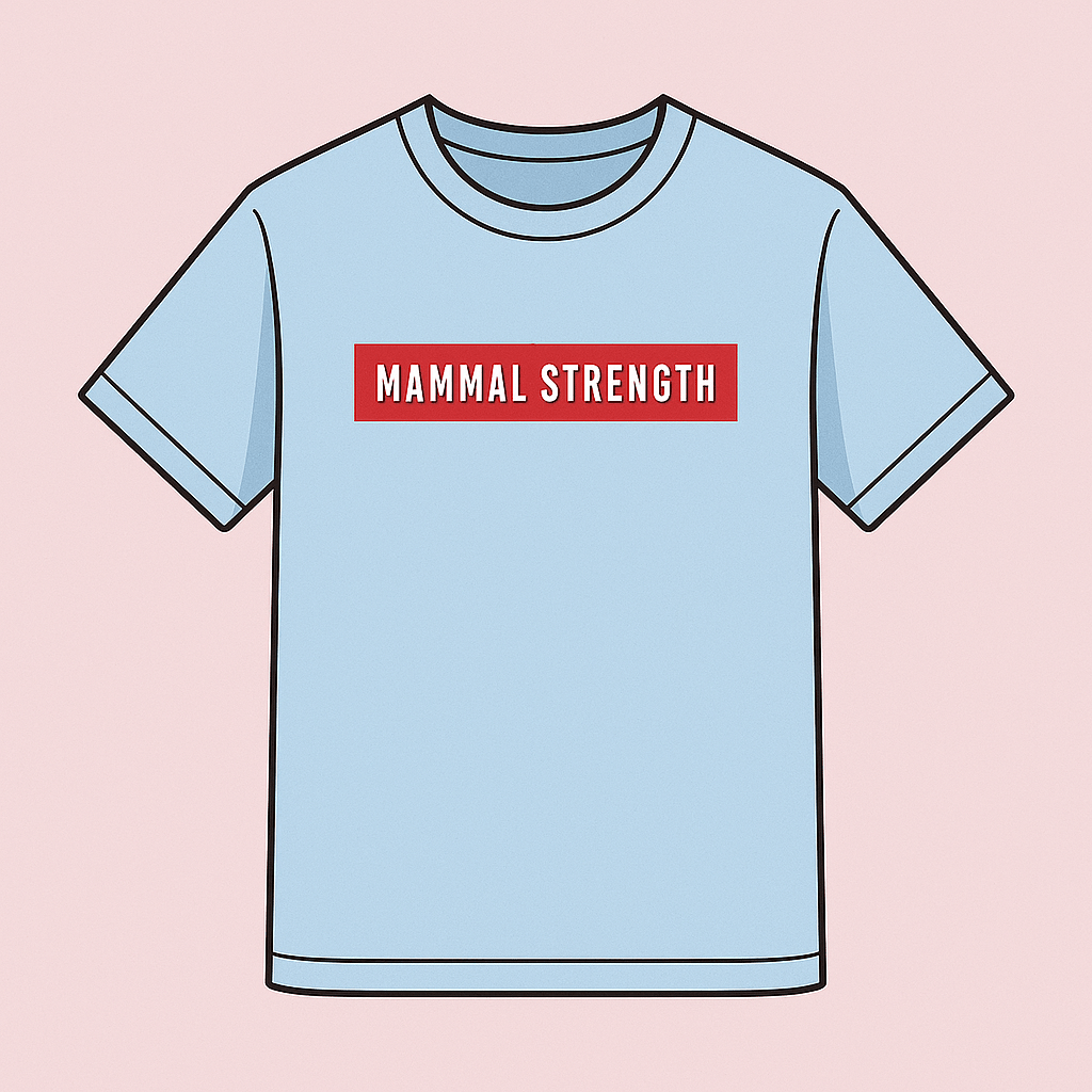 Mammal Strength Blue Block Print Tee - Mammal Strength