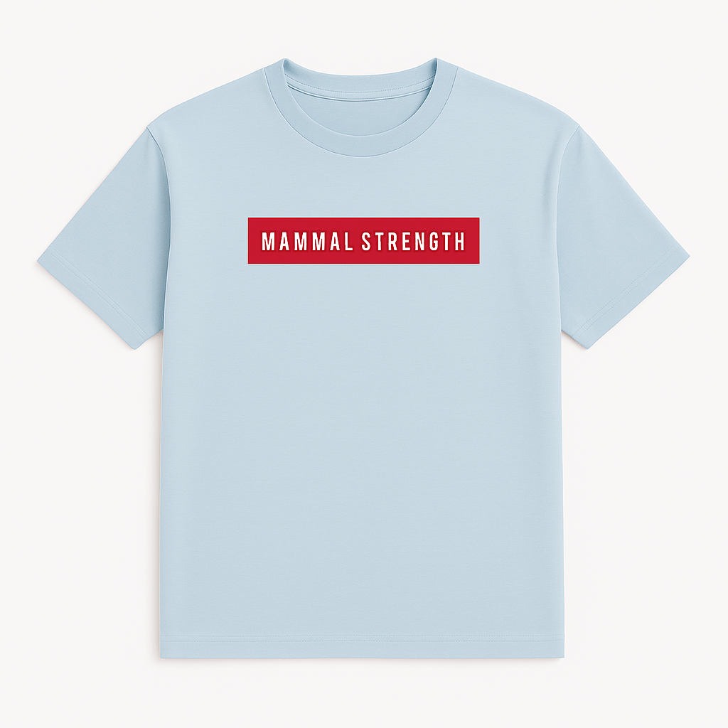 Mammal Strength Blue Block Print Tee - Mammal Strength