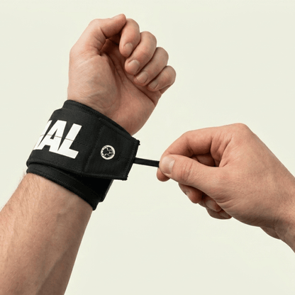 Mammal Strength lightweight wrist wraps providing wrist stability during weightlifting training