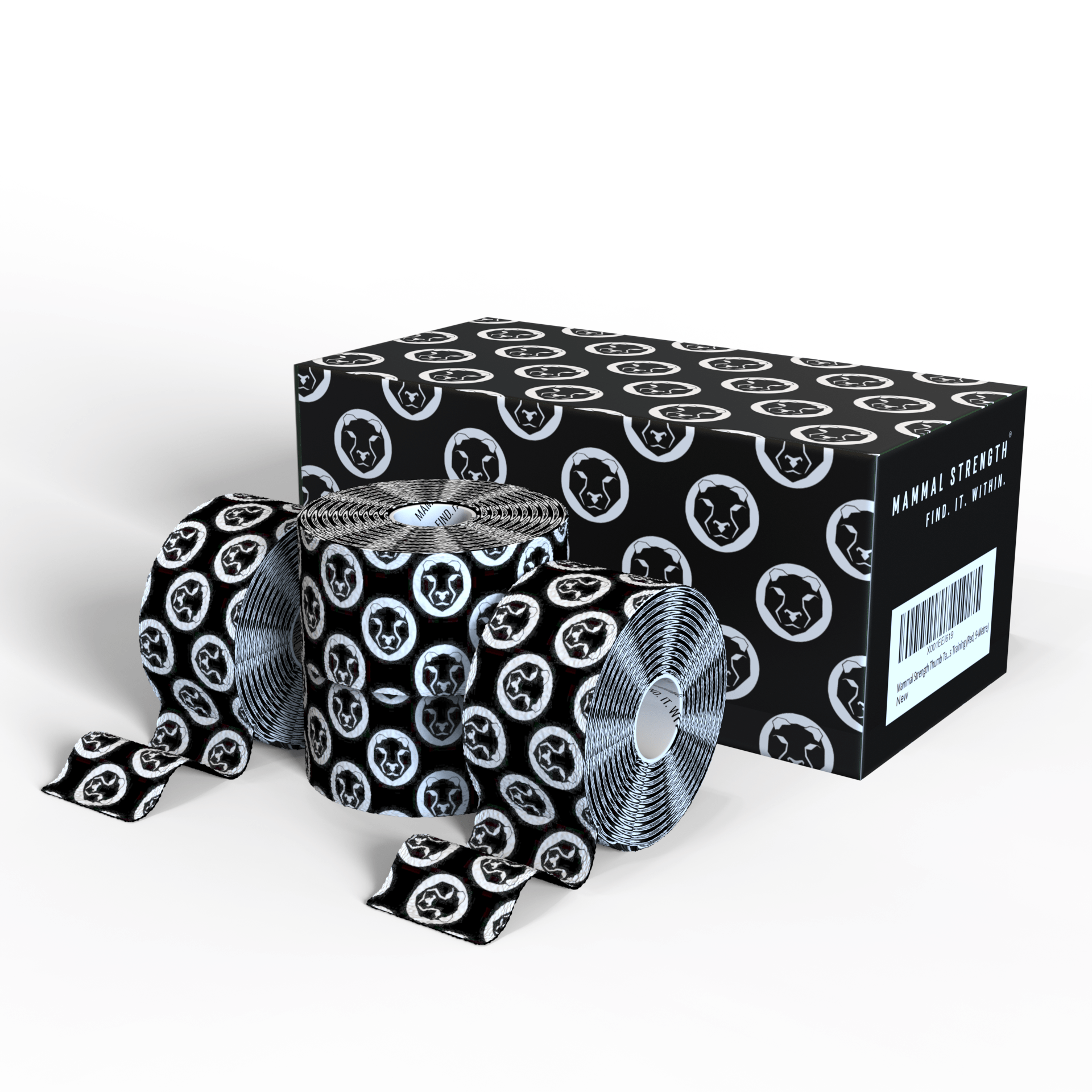 Mammal Tape 2.0 - Black Thumb &amp; Weightlifting Tape - 30ft / 9 - Metre Rolls (4 - Pack) (United States) - Mammal Strength