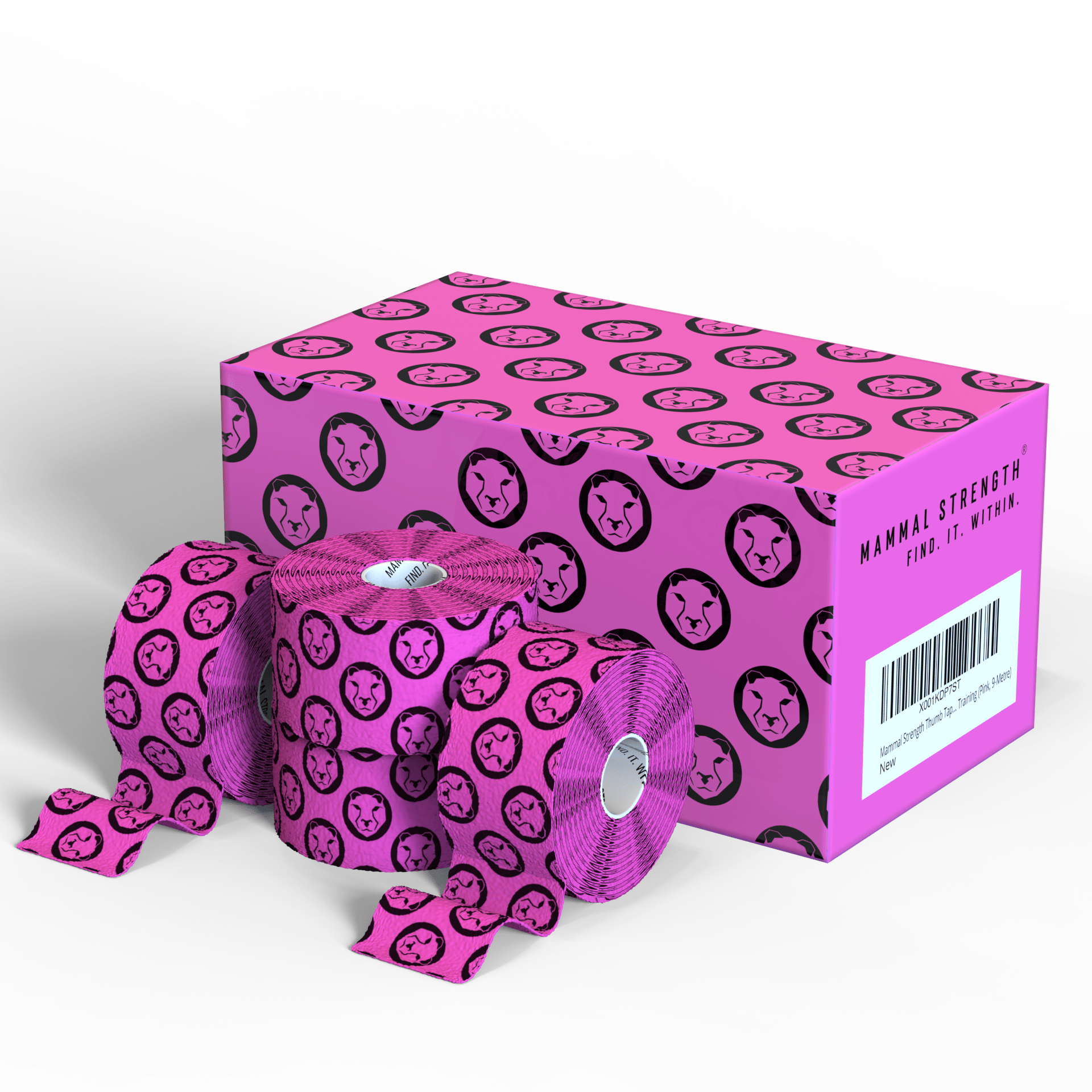 Mammal Tape 3.0 - Pink Thumb &amp; Weightlifting Tape - 30ft / 9 - Metre Rolls (4 - Pack) (United States) - Mammal Strength
