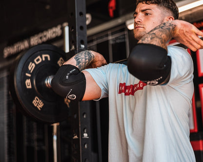 V2 5mm neoprene elbow sleeves for compression support during weightlifting – Mammal Strength