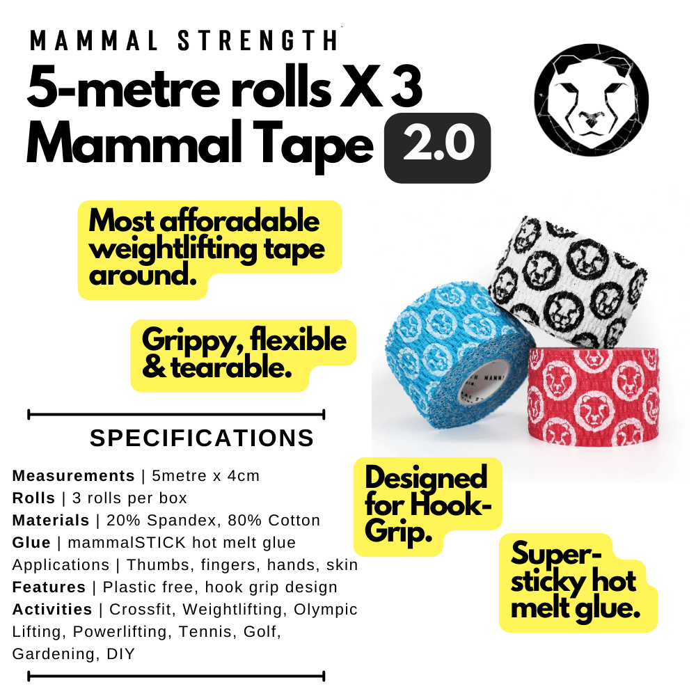 Mammal Tape 5-Metre Rolls - Thumb &amp; Weightlifting Tape